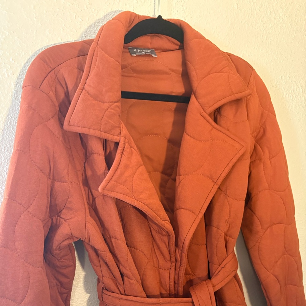 K. Jordan Orange Quilted Wrap Jacket Plus Size 1X - Picture 4 of 6